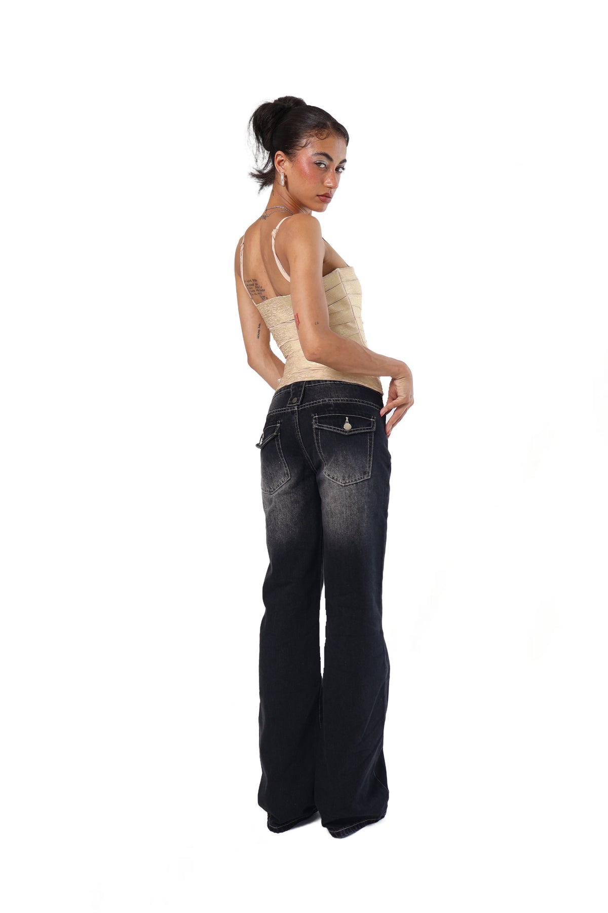 Peek-a-boo Bandage Top- Gold