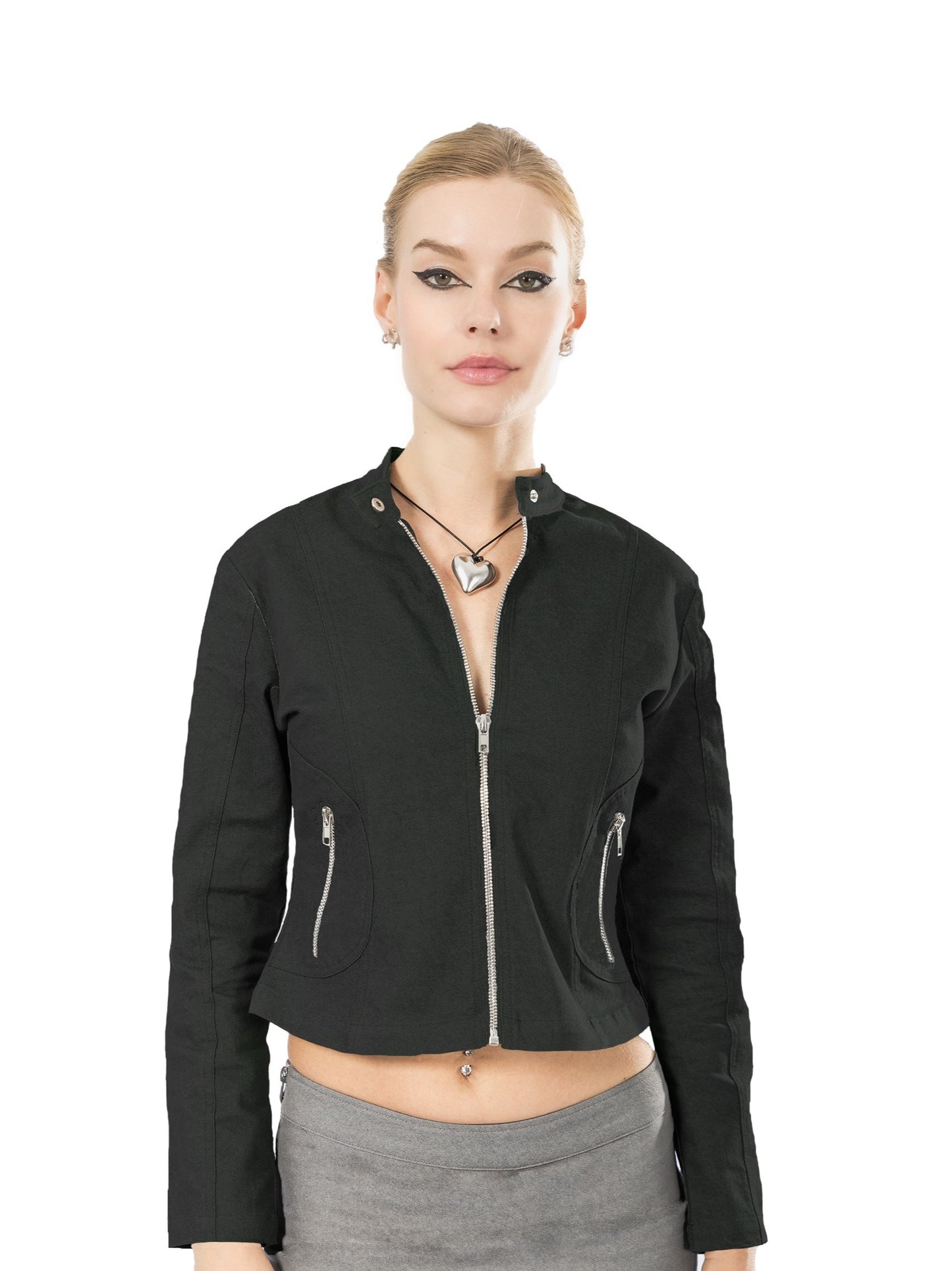 Moto Doll Fitted Jacket- Black