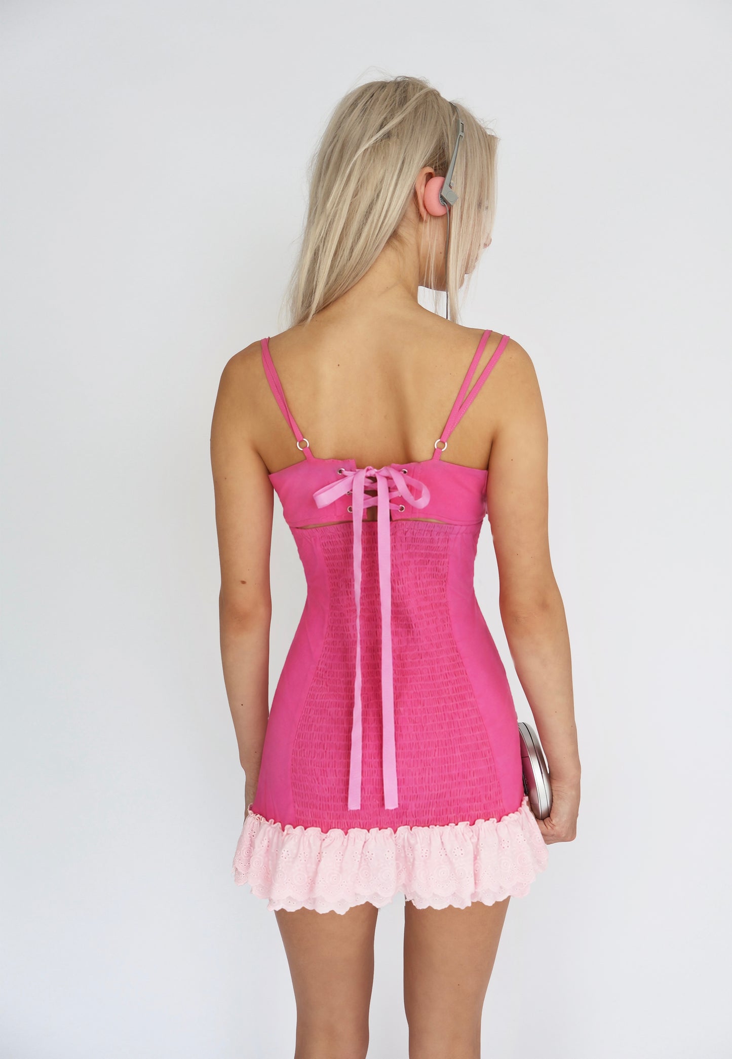 Cotton Drop Waist Mini- Hot Pink