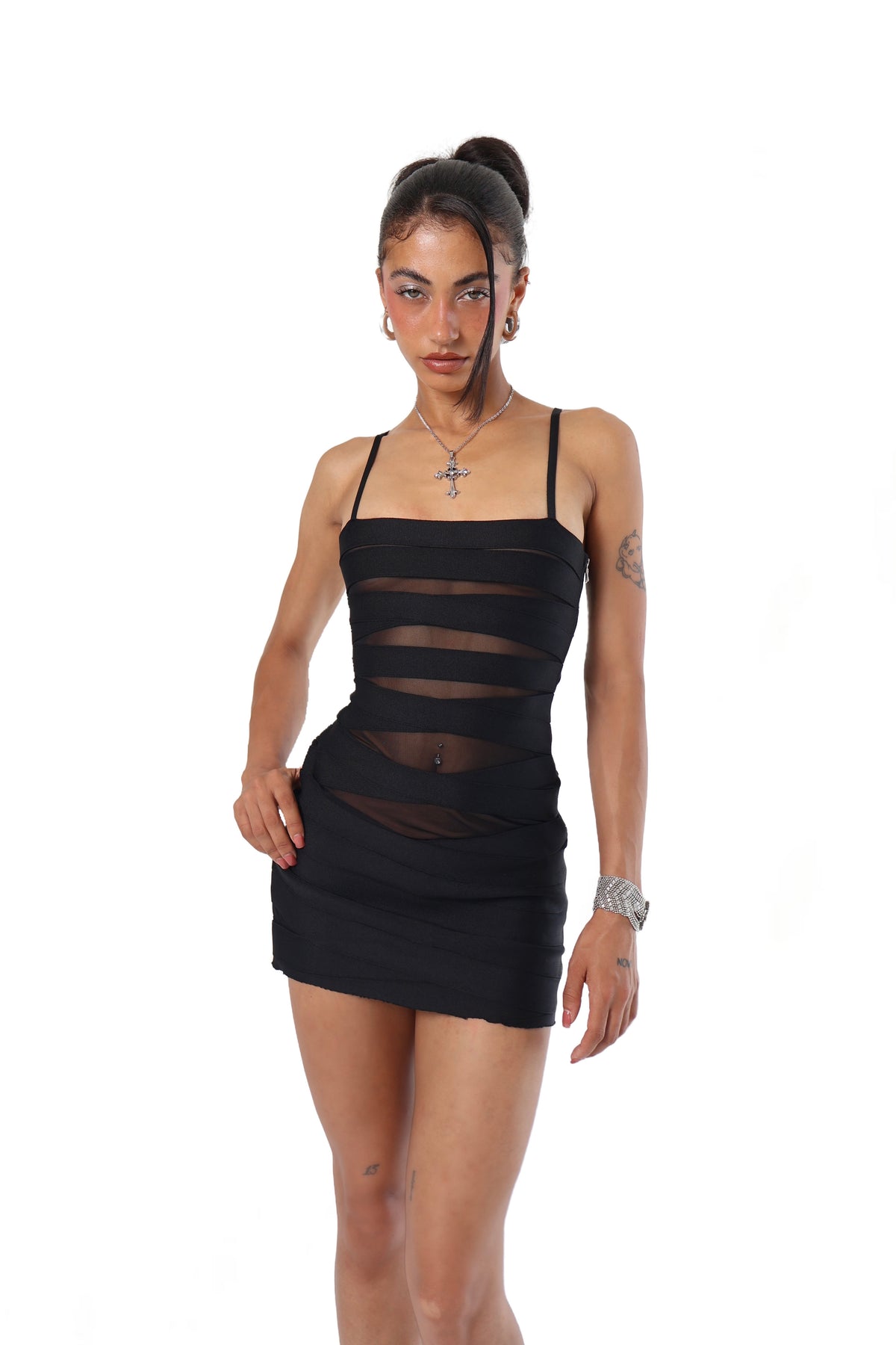 Peek-a-boo Bandage Mini Dress