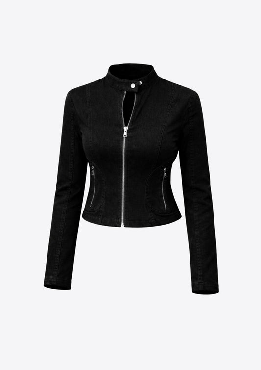 Moto Doll Fitted Jacket- Black