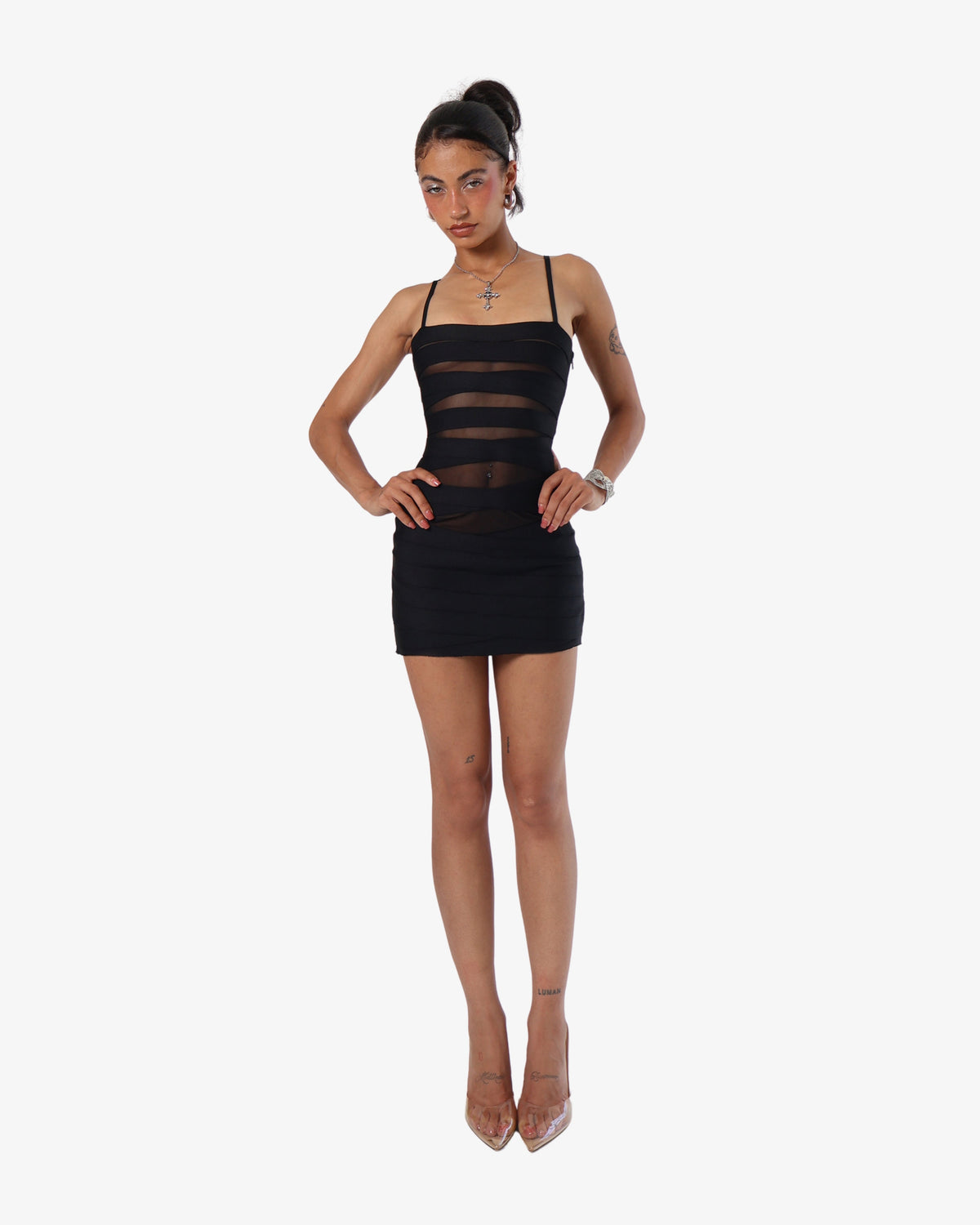 Peek-a-boo Bandage Mini Dress
