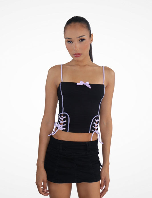 Laced Tank Top- Lavender