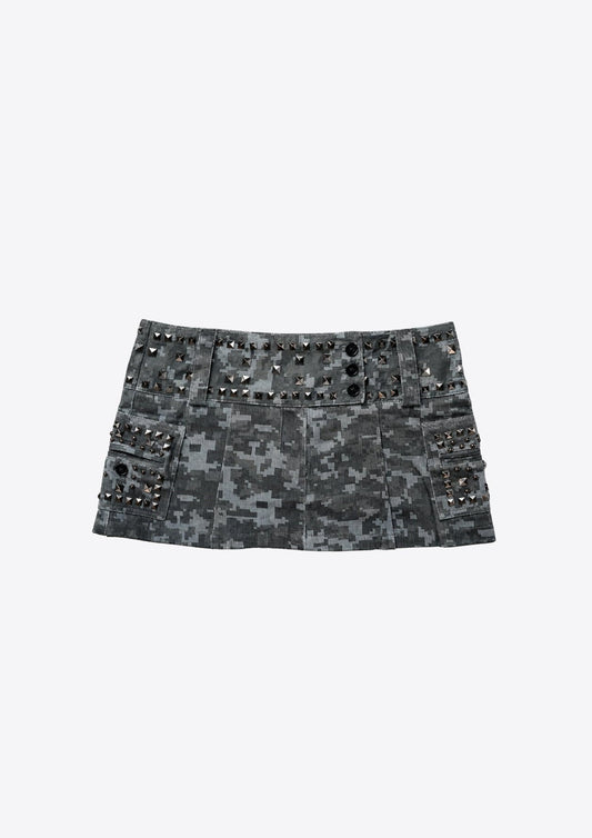 Studded Pixel Camo Skort