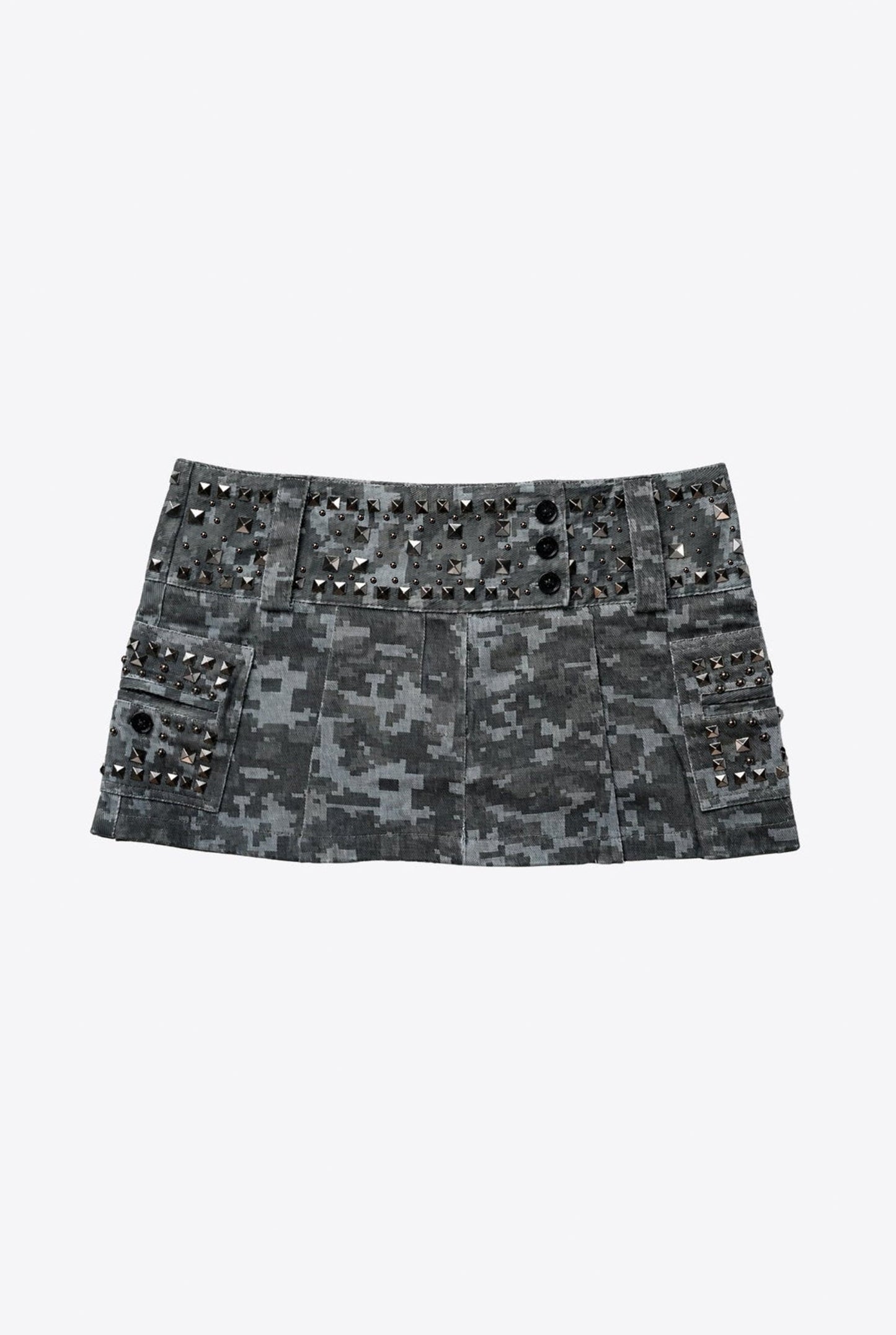 Studded Pixel Camo Skort